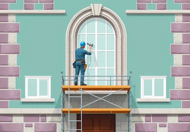 Ravalement de façade en pierre, nettoyage et application d'enduit