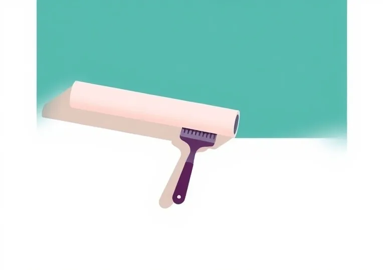 Pose de papier peint, rouleau et brosse à maroufler